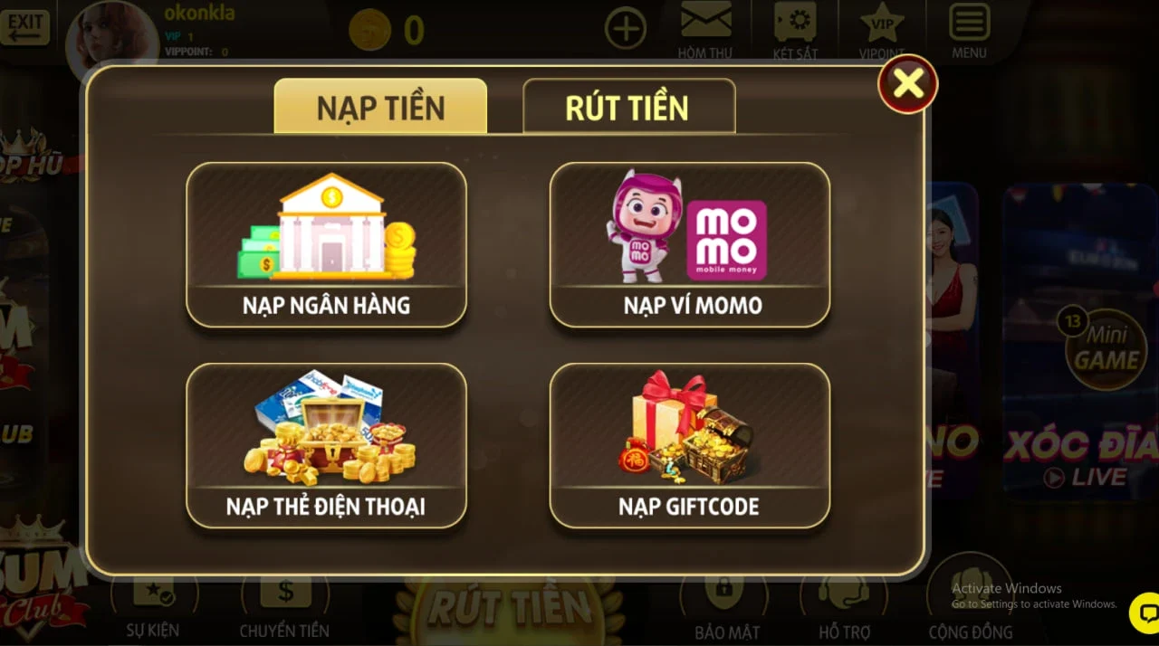 Nạp rút tiền Sumclub